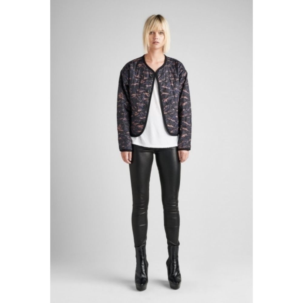 HUDSON LOS ANGELES Reversible Black/Brown Quilted Barn Jacket